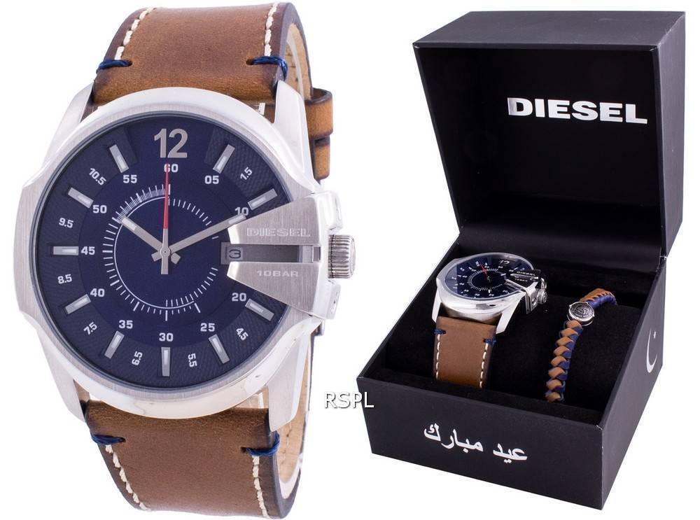 Diesel Master Chief Blue Dial Quartz DZ1925 With Gift Set 100M Mens Watch 1 Diesel Master Chief Blue Dial Quartz DZ1925 With Gift Set 100M Mens Watch