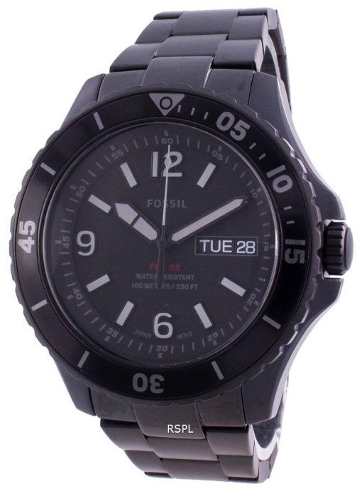 Fossil FB-02 Black Dial Stainless Steel Quartz FS5688 100M Men's Watch