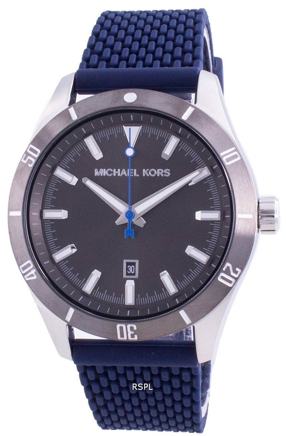Michael Kors Layton Grey Dial Silicone Strap Quartz MK8818 Men's Watch 1 Michael Kors Layton Grey Dial Silicone Strap Quartz MK8818 Men's Watch