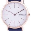 Skagen Signatur White Dial Blue Leather Strap Quartz SKW2838 Womens Watch