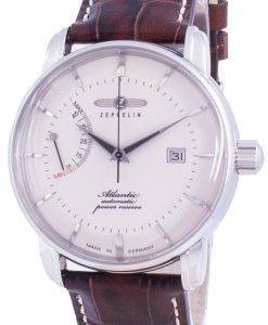 Zeppelin Atlantik White Dial Leather Strap Automatic 8462-5 84625 Men's Watch