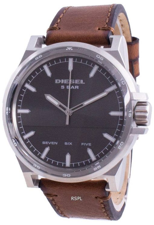 Diesel D-48 Grey Dial Leather Strap Quartz DZ1910 Men's Watch