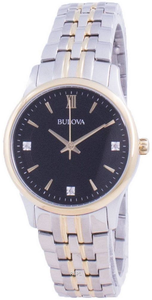 Bulova 다이아몬드 악센트 쿼츠 98P196 여성용 시계