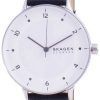 Skagen Riis 화이트 다이얼 가죽 스트랩 쿼츠 SKW2919 여성용 시계