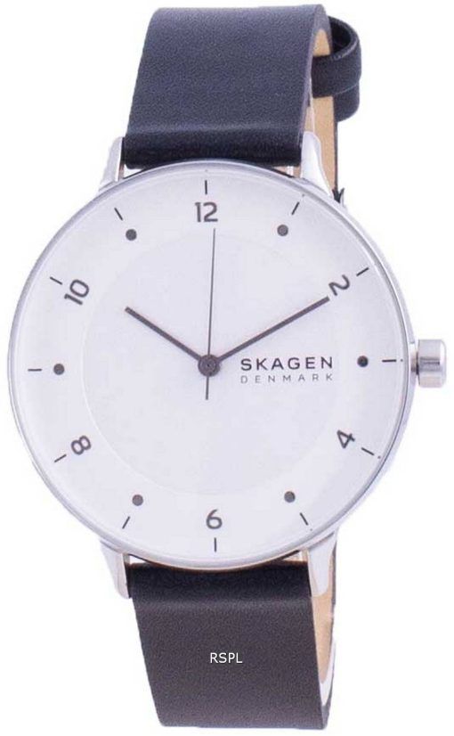 Skagen Riis 화이트 다이얼 가죽 스트랩 쿼츠 SKW2919 여성용 시계