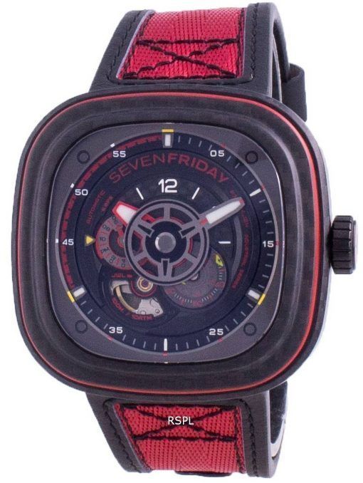 Sevenfriday P-Series Red Carbon Automatic P3C / 04 SF-P3C-04 100M Herreur