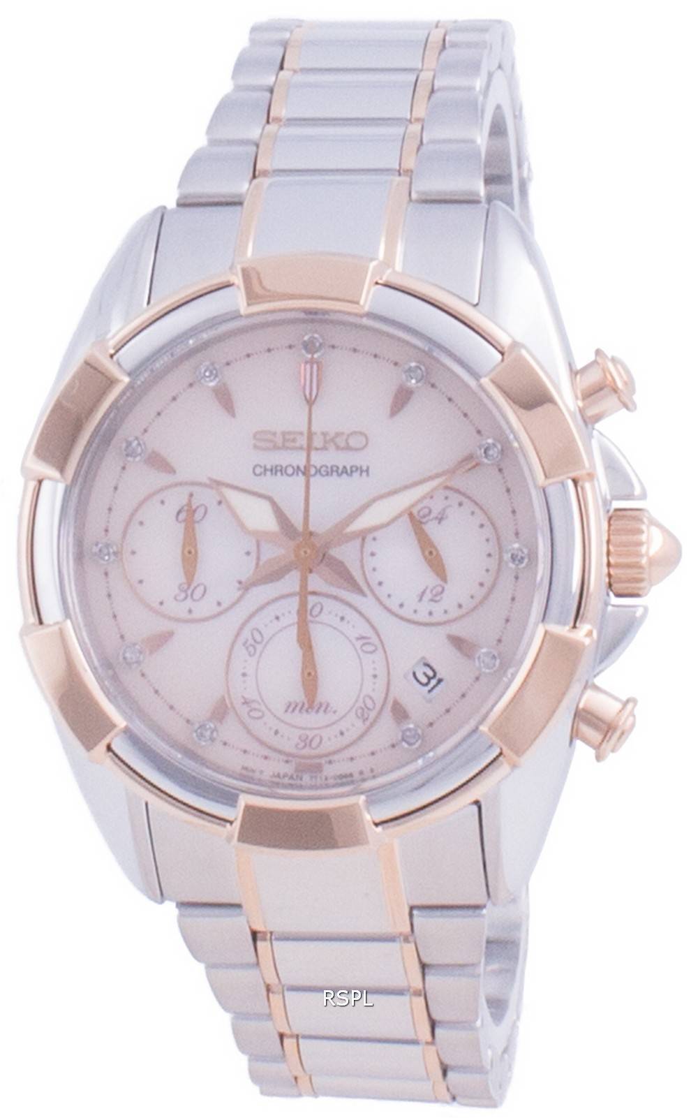 Seiko Discover More Chronograph Diamond Accents Quartz SRWZ02 SRWZ02P1 SRWZ02P 100M Dameur 1 Seiko Discover More Chronograph Diamond Accents Quartz SRWZ02 SRWZ02P1 SRWZ02P 100M Dameur