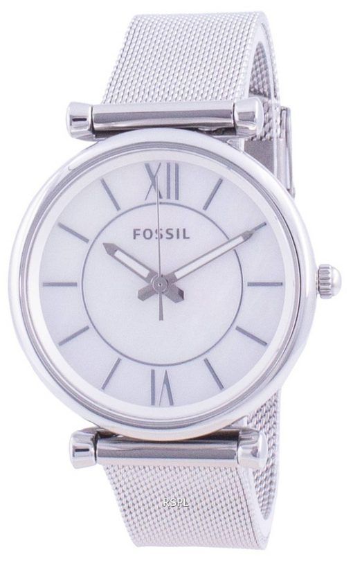 Fossil Carlie Perlmutt Zifferblatt Edelstahl Quarz ES4919 Damenuhr