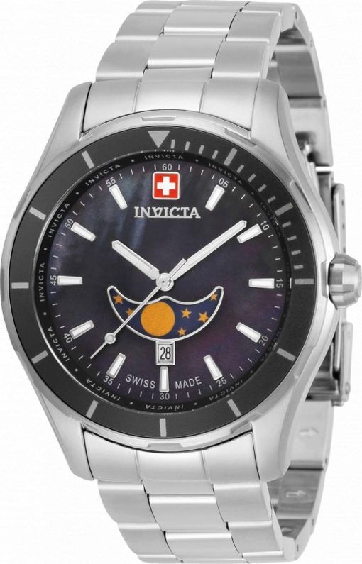 Invicta Pro Diver Mondphase Schwarzes Zifferblatt Quarz 33462 100M Herrenuhr