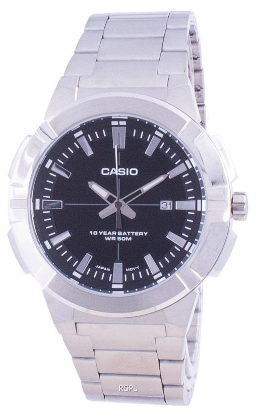 Casio Analog Schwarzes Zifferblatt Edelstahl MTP-E172D-1A MTPE172D-1 Herrenuhr