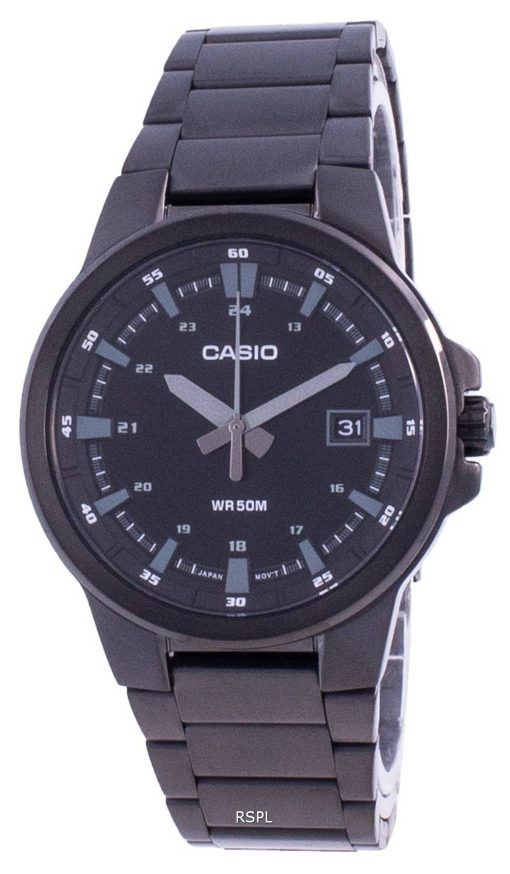 Casio Analog Schwarzes Zifferblatt Edelstahl MTP-E173B-1A MTPE173B-1 Herrenuhr