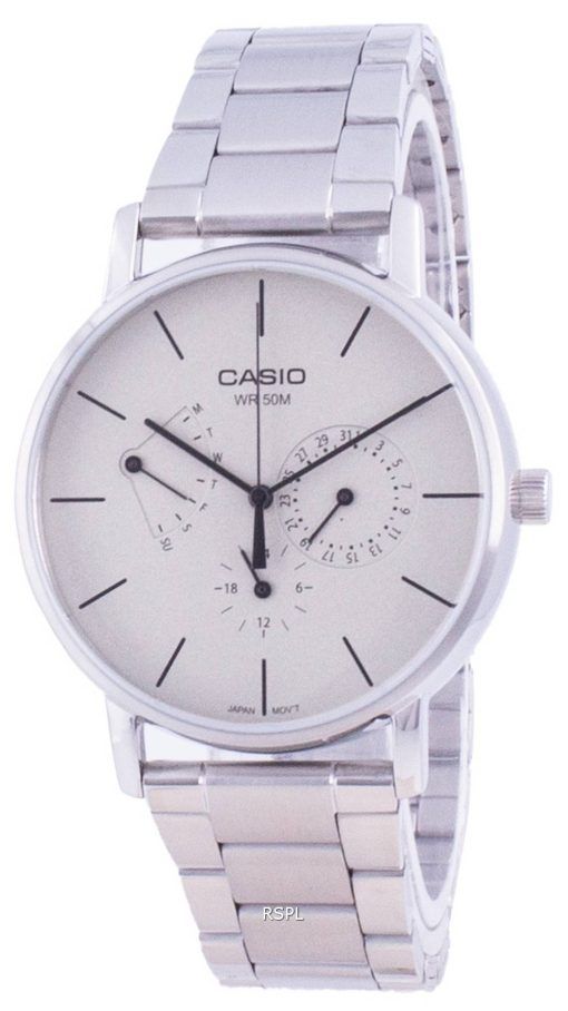 Casio Weißzifferblatt Edelstahl Quarz MTP-E320D-9E MTPE320D-9 Herrenuhr