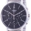 Casio Multi Zeiger Schwarzes Zifferblatt Edelstahl Quarz MTP-E321D-1A MTPE321D-1 Herrenuhr