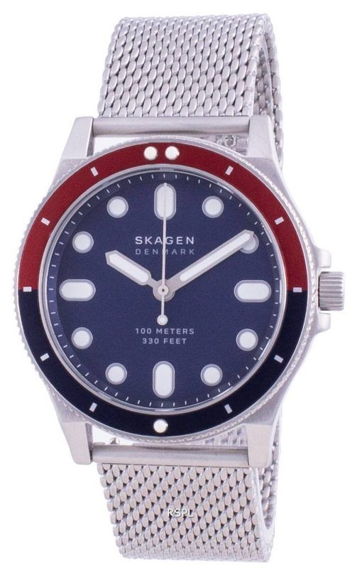 Skagen Fisk Blaues Zifferblatt Edelstahl Quarz SKW6668 100M Herrenuhr