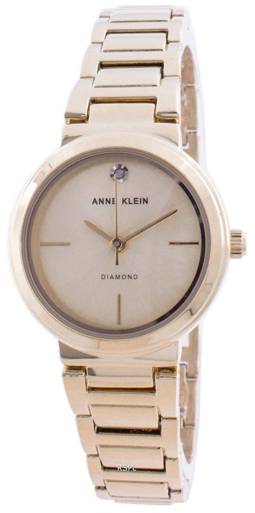 Anne Klein 진품 다이아몬드 3528CHGB 쿼츠 여성용 시계