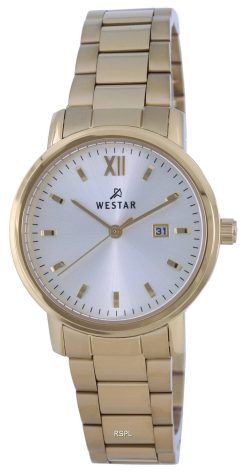 Westar 은 다이얼 Gold Tone 스테인레스 스틸 쿼츠 40245 GPN 102 여성용 시계