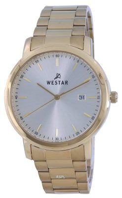 Westar 은 다이얼 Gold Tone 스테인레스 스틸 쿼츠 50243 GPN 102 남성용 시계