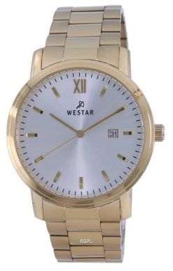 Westar 은 다이얼 Gold Tone 스테인레스 스틸 쿼츠 50245 GPN 102 남성용 시계