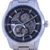 Bulova Classic Skeleton Black 다이얼 스테인레스 스틸 오토매틱 96A208 남성용 시계