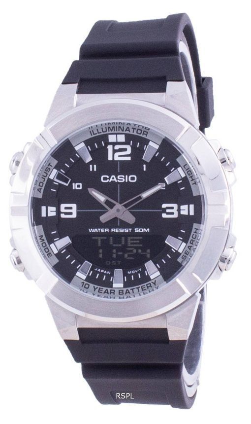 Casio 아날로그 디지털 세계 시간 수지 스트랩 AMW-870-1A AMW870-1 남성용 시계