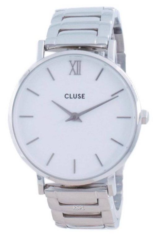 Cluse Minuit 3-Link 화이트 다이얼 스테인레스 스틸 쿼츠 CW0101203026 여성용 시계