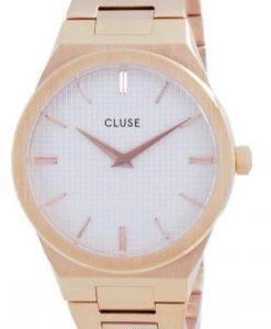 Cluse Vigoureux H-Link 화이트 다이얼 로즈 골드 톤 스테인레스 스틸 쿼츠 CW0101210001 여성용 시계