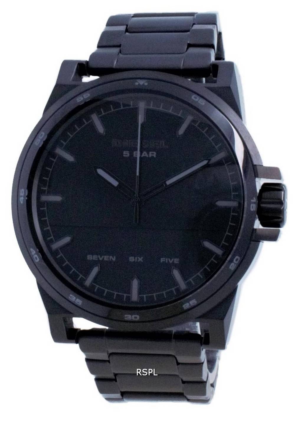 디젤 D-48 검은 색 다이얼 스테인리스 스틸 쿼츠 DZ1934 남성용 시계