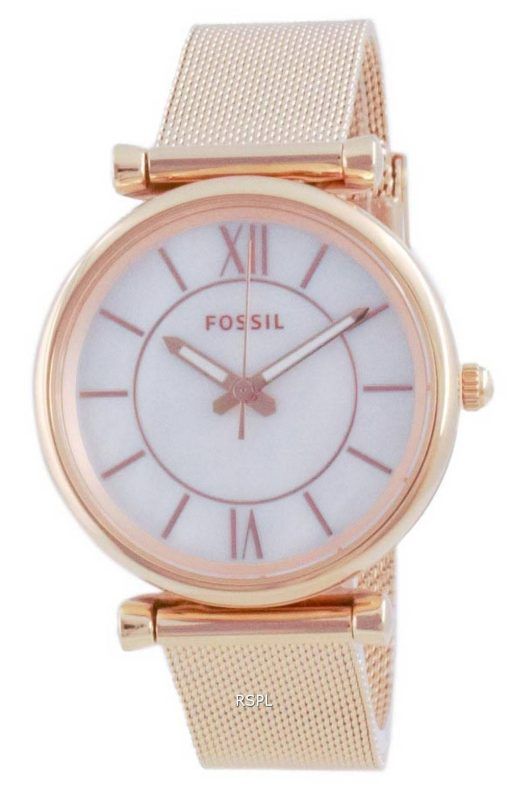 Fossil Carlie 로즈 골드 톤 쿼츠 ES5058SET 여성용 시계