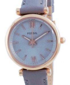 Fossil Carlie Mini 그레이 다이얼 가죽 쿼츠 ES5068 여성용 시계