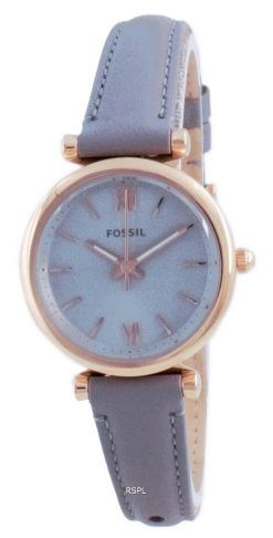 Fossil Carlie Mini 그레이 다이얼 가죽 쿼츠 ES5068 여성용 시계