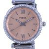 Fossil Carlie Mini Crystals Accents 핑크 다이얼 쿼츠 ES5088 여성용 시계