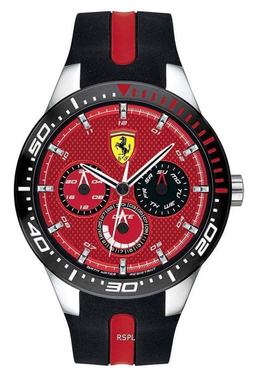 페라리 Scuderia Redrev T 실리콘 밴드 쿼츠 0830588 남성용 시계