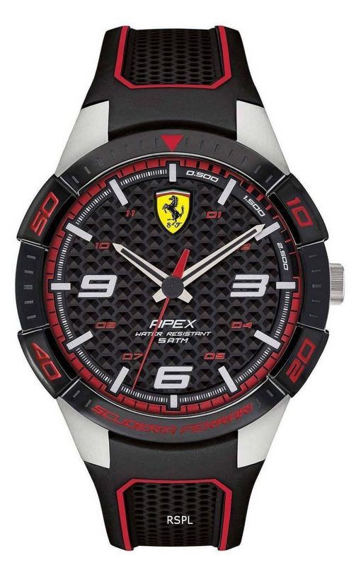 페라리 Scuderia Apex 실리콘 밴드 쿼츠 0830630 남성용 시계