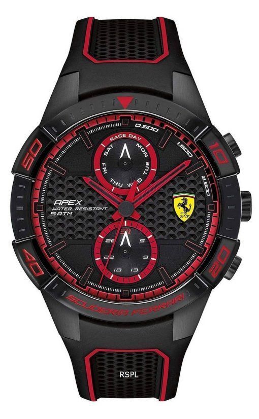페라리 Scuderia Apex 실리콘 밴드 쿼츠 0830634 남성용 시계
