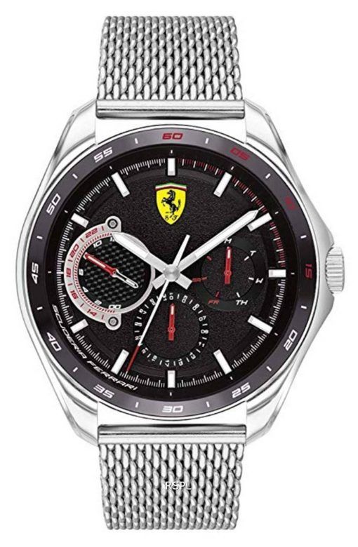 페라리 Scuderia Speedracer 블랙 다이얼 스테인레스 스틸 쿼츠 0830684 남성용 시계