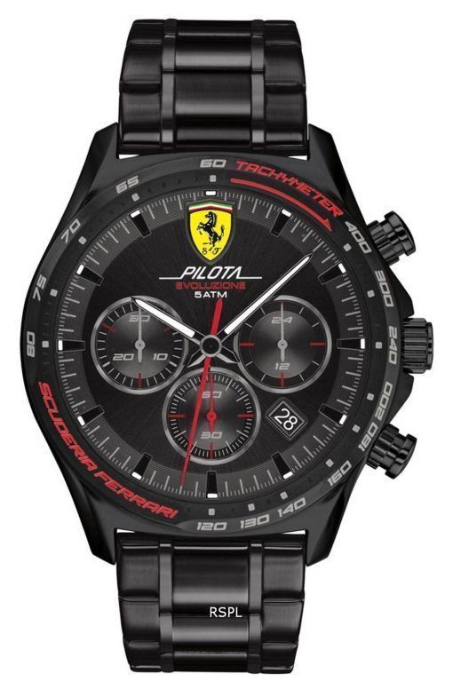 페라리 Scuderia Pilota Evo 크로노그래프 스테인레스 스틸 쿼츠 0830716 남성용 시계