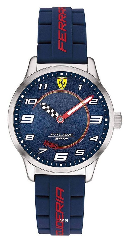 페라리 Scuderia Pitlane Blue 다이얼 Silicon Band 쿼츠 0860015 Unisex 시계