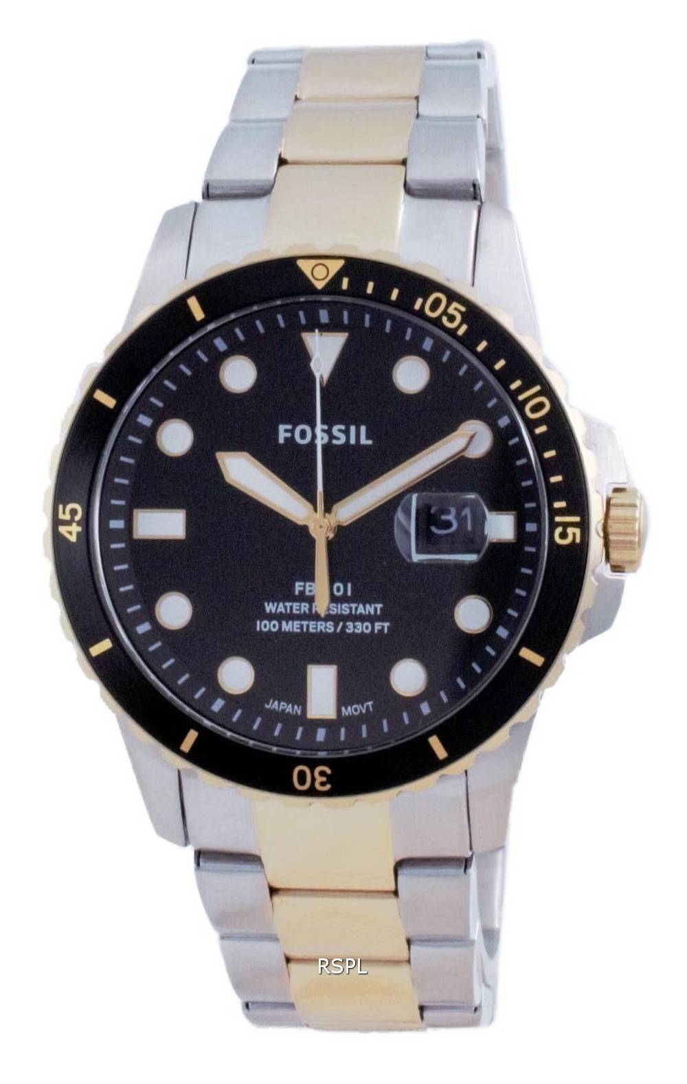 Fossil FB-01 검은 색 다이얼 스테인레스 스틸 쿼츠 FS5653100M 남성용 시계