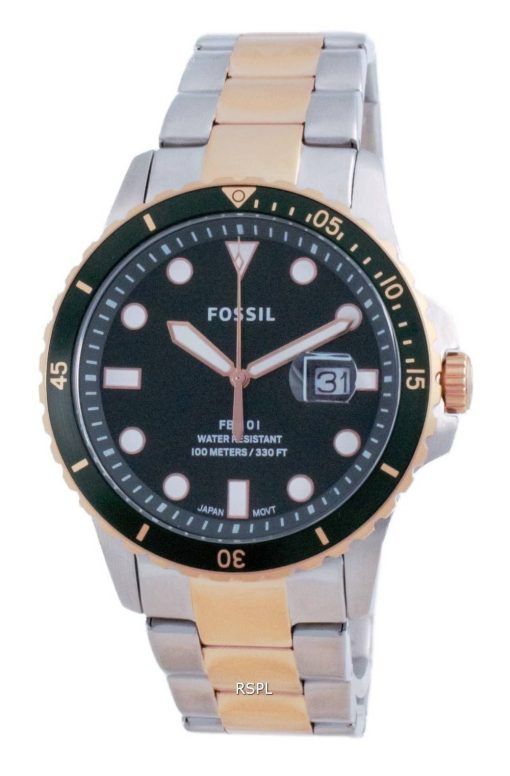 Fossil FB-01 그린 다이얼 스테인레스 스틸 쿼츠 FS5743100M 남성용 시계
