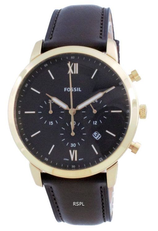 Fossil Neutra 크로노 그래프 브라운 다이얼 가죽 쿼츠 FS5763 남성용 시계