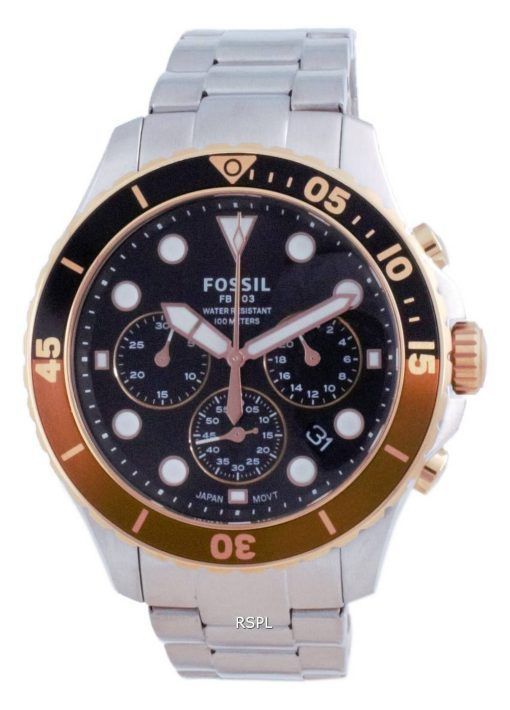 Fossil FB-03 크로노 그래프 검은 색 다이얼 스테인리스 스틸 쿼츠 FS5768100M 남성용 시계