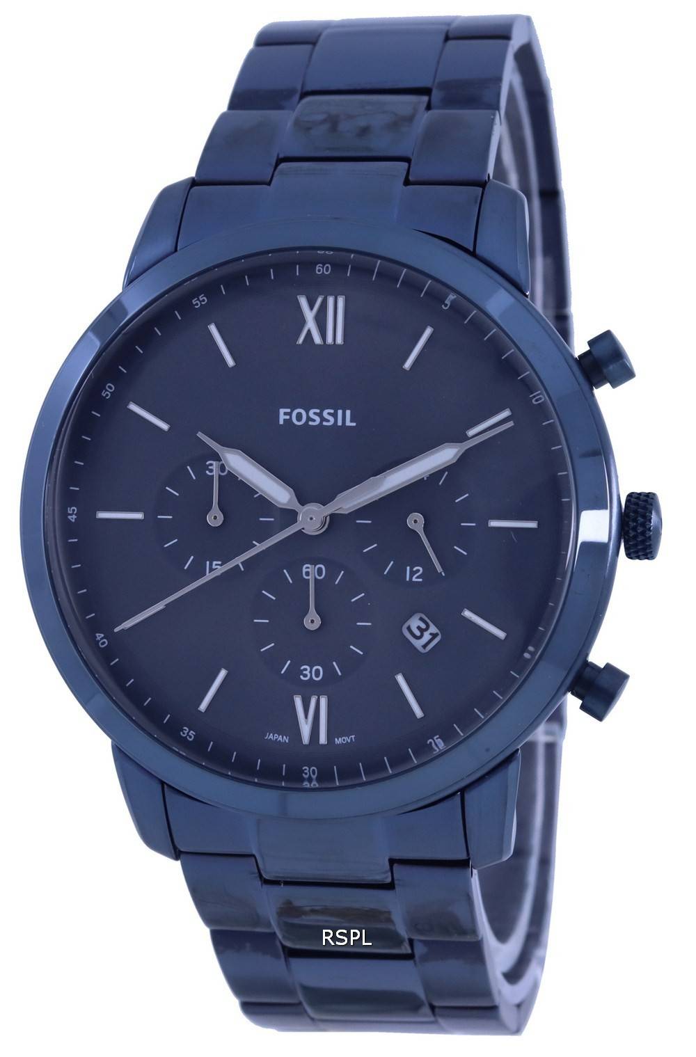 화석 뉴트라 크로노그래프 블루 다이얼 스테인레스 스틸 쿼츠 FS5826 남성용 시계