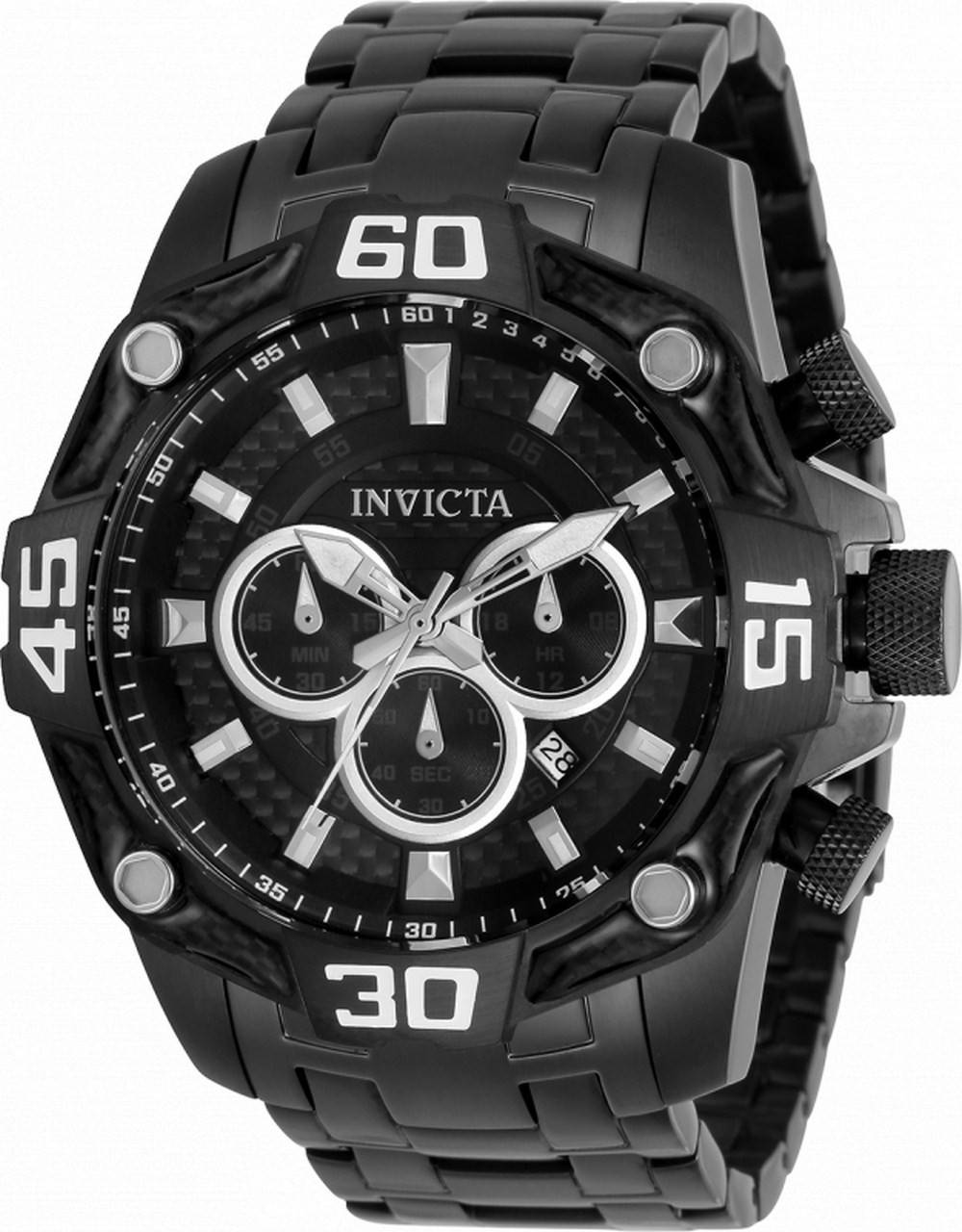 Invicta Pro 다이버 크로노그래프 검은색 다이얼 스테인리스 스틸 쿼츠 33852 100M 남성용 시계 1 Invicta Pro 다이버 크로노그래프 검은색 다이얼 스테인리스 스틸 쿼츠 33852 100M 남성용 시계