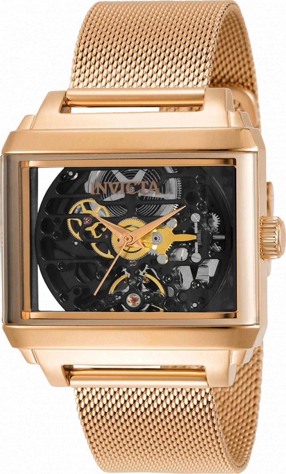 Invicta Objet D Art Skeleton 다이얼 로즈 골드 톤 스테인레스 스틸 오토매틱 34381 남성용 시계 1 Invicta Objet D Art Skeleton 다이얼 로즈 골드 톤 스테인레스 스틸 오토매틱 34381 남성용 시계