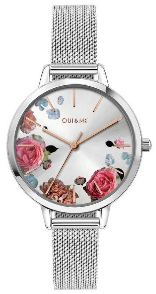 Oui &amp, Me Fleurette 은 다이얼 스테인레스 스틸 쿼츠 ME010104 여성용 시계