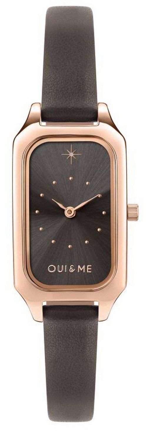 Oui &amp, Me Finette 로즈 다크 그레이 다이얼 가죽 스트랩 쿼츠 ME010116 여성용 시계