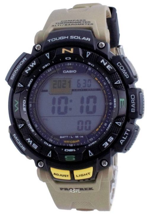 Casio Protrek Tough Solar 디지털 나침반 PRG-240-5 PRG240-5 100M 남성용 시계