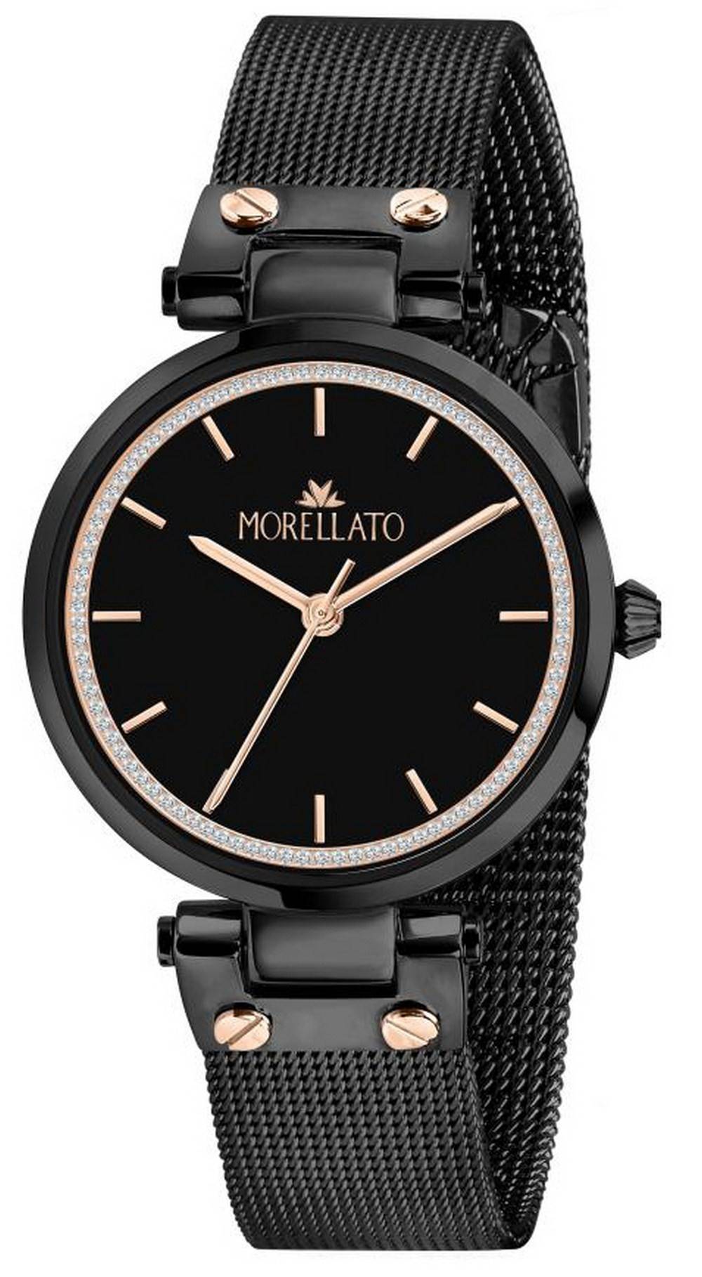 모렐라토 샤인 블랙 다이얼 스테인레스 스틸 쿼츠 R0153162501 여성용 시계