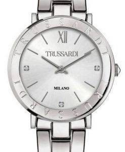 Trussardi T-Vision 크리스탈 액센트 스테인레스 스틸 쿼츠 R2453115508 여성용 시계