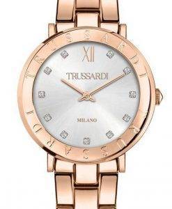 Trussardi T-Vision Crystal Accents 은 다이얼 쿼츠 R2453115509 여성용 시계
